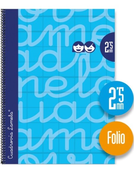 CUADERNO ESPIRAL Fº 80H 90G 25MM AZUL CUADROVIA EXTRADURA